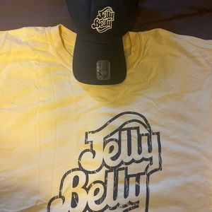 Jelly belly hat one size fits all and and mens large shirt